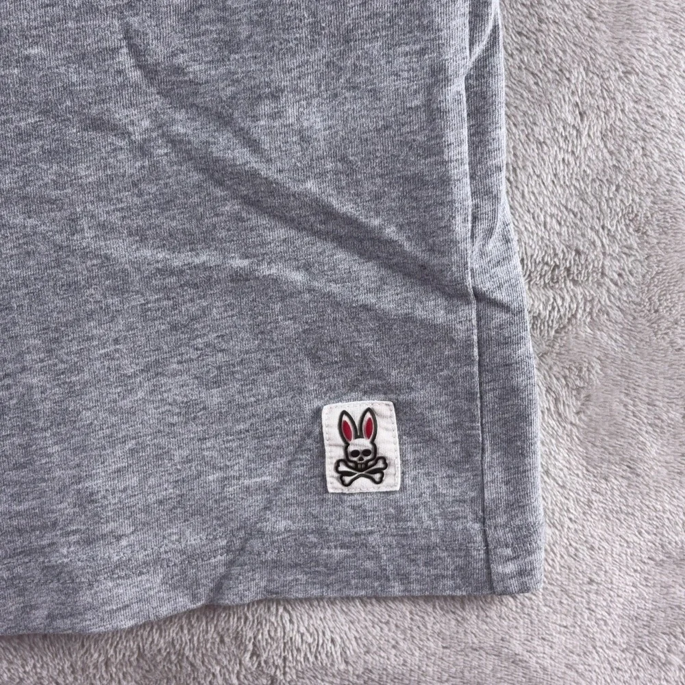 Psycho Bunny Graphic T Shirt Mens Size 5 Gray‎ Logo Cotton Crewneck Casual